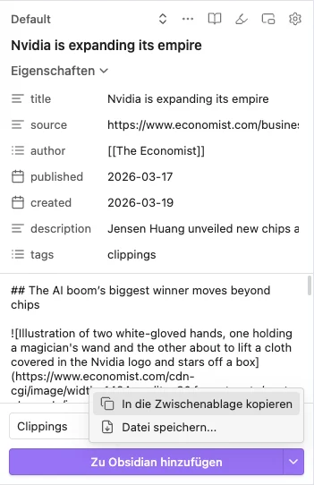 Obsidian Web Clipper